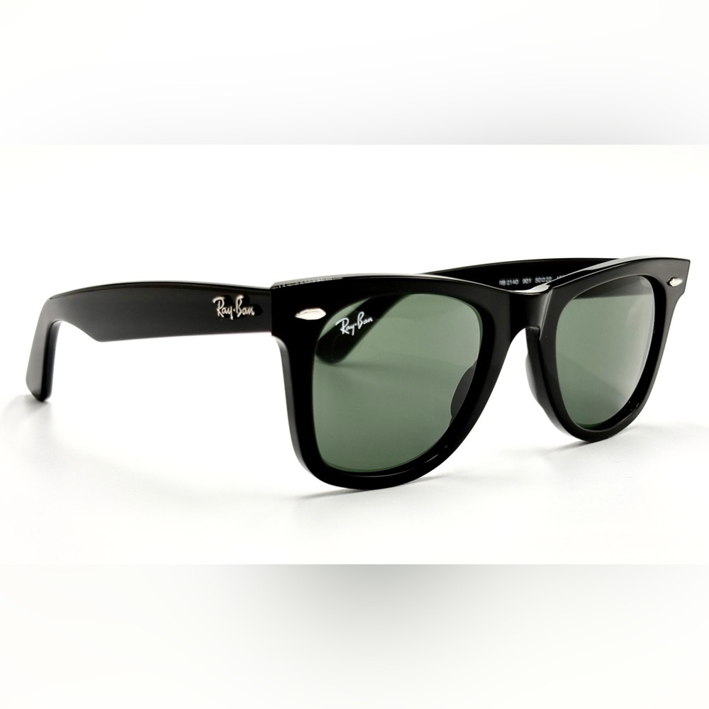 Rb2140 Ray-Ban Classic Sunglasses 54 mm 54-150 901 Black w Green G-15 Lens w/Box - Picture 2 of 12